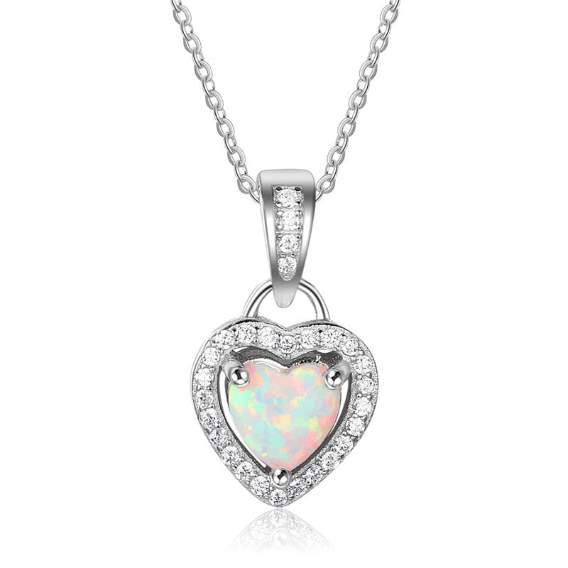 Collana Cuore in Argento 925 con Diamante — Gioiello Fashion Donna