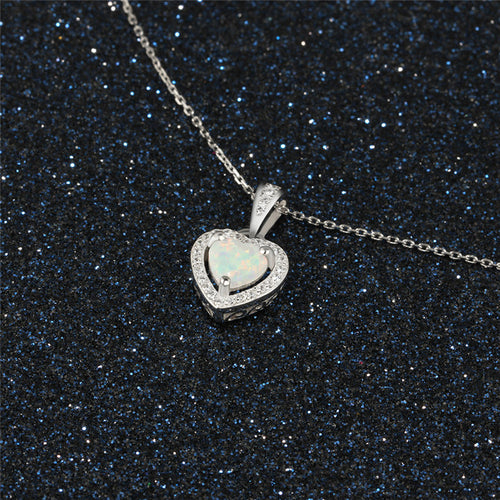 Collana Cuore in Argento 925 con Diamante — Gioiello Fashion Donna
