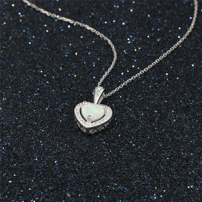 Collana Cuore in Argento 925 con Diamante — Gioiello Fashion Donna